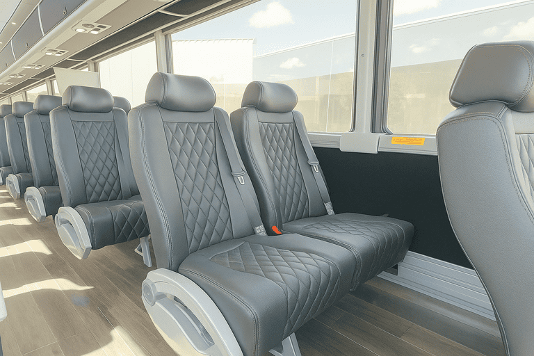 interior of Saint Paul Shuttle Bus Rentals charter bus